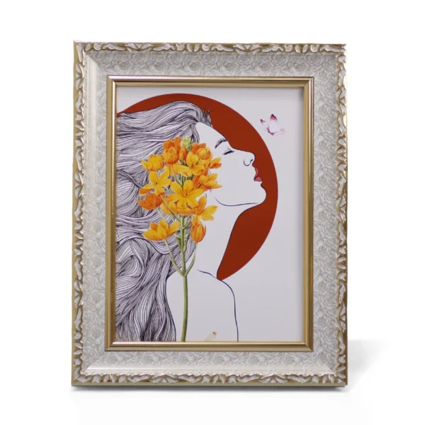 Vintage Photo Frame with Rose Pattern