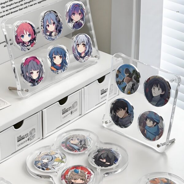 Acrylic Multi-Compartment Badge Display Stand